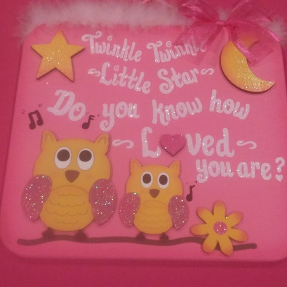 Owl Wall Plaque Kids Bedroom Decor~Twinkle Twinkle Little Star Do You Know.... - Picture 3 of 8